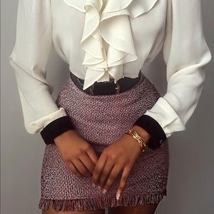 🌷Vintage knit tweed mini skirt